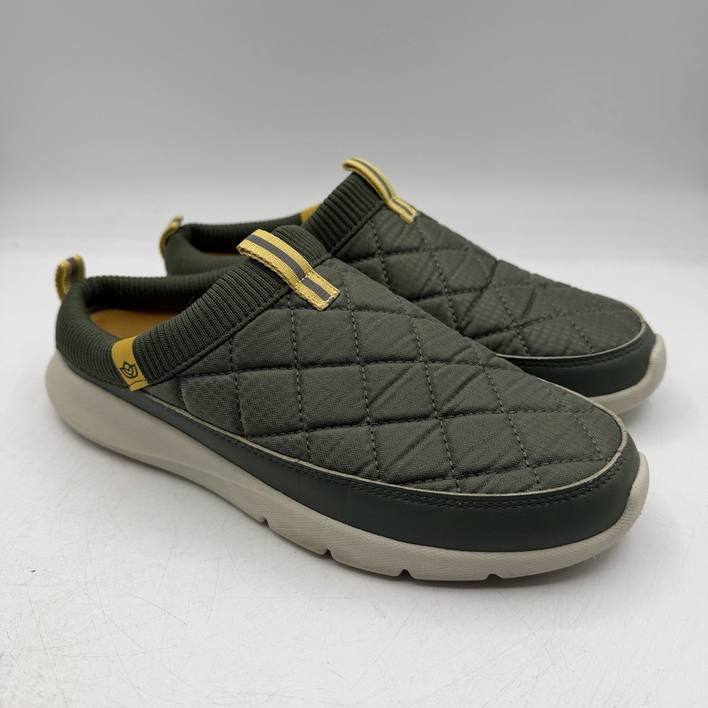 Spenco Clara Mules‎ Womens Sz 9 B Green Slip On Quilted Orthotic Shoes Comfort